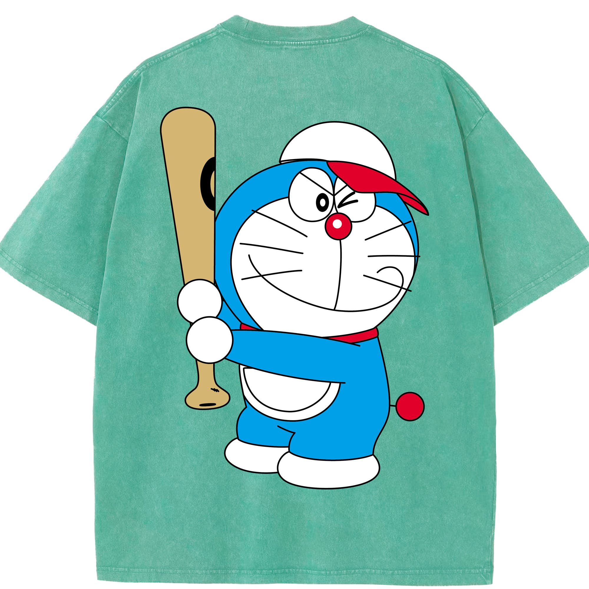 （画像用） ドラえもん Doraemon 綿100% ヴィンテージ風 半袖Tシャツ（背面プリント）